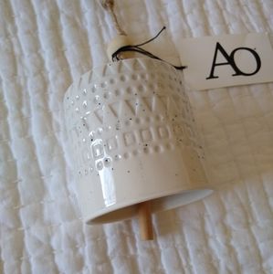 AO New Embossed Ceramic Bell wood beads boho decor